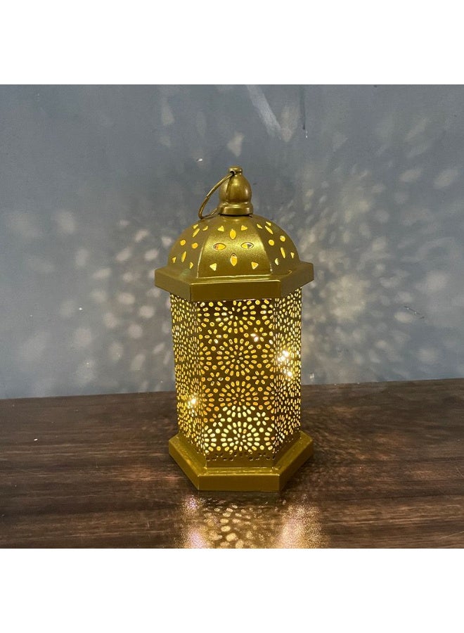Home Smart Led Lantern for Ramadan | Metal hanging lantern for in door and out door decoratiodds an elegant touch to your Ramadan décor in your office or home. Perfect for celebrating Eid al-Fitr, Ramadan - Image 4